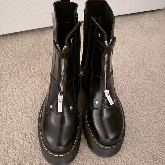 Dr. Martens Black Front-Zip Platform Ankle Boots - Picture 3 of 6